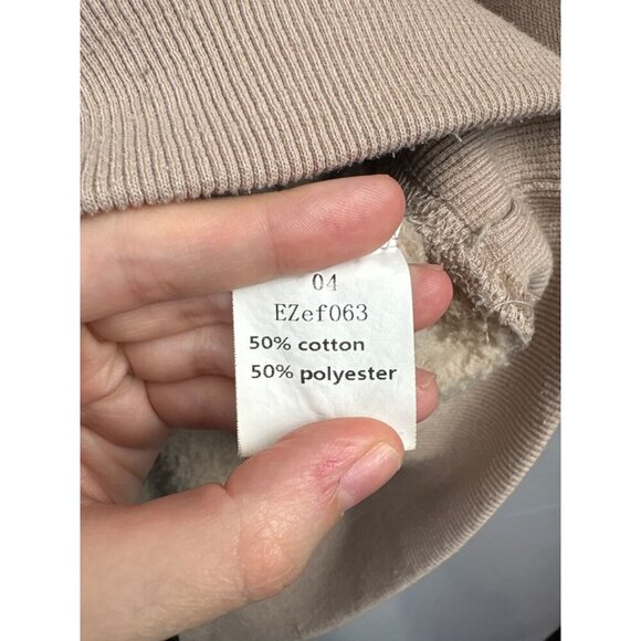 Women’s Efan Small Beige Fleece Lined Crewneck - Picture 5 of 5